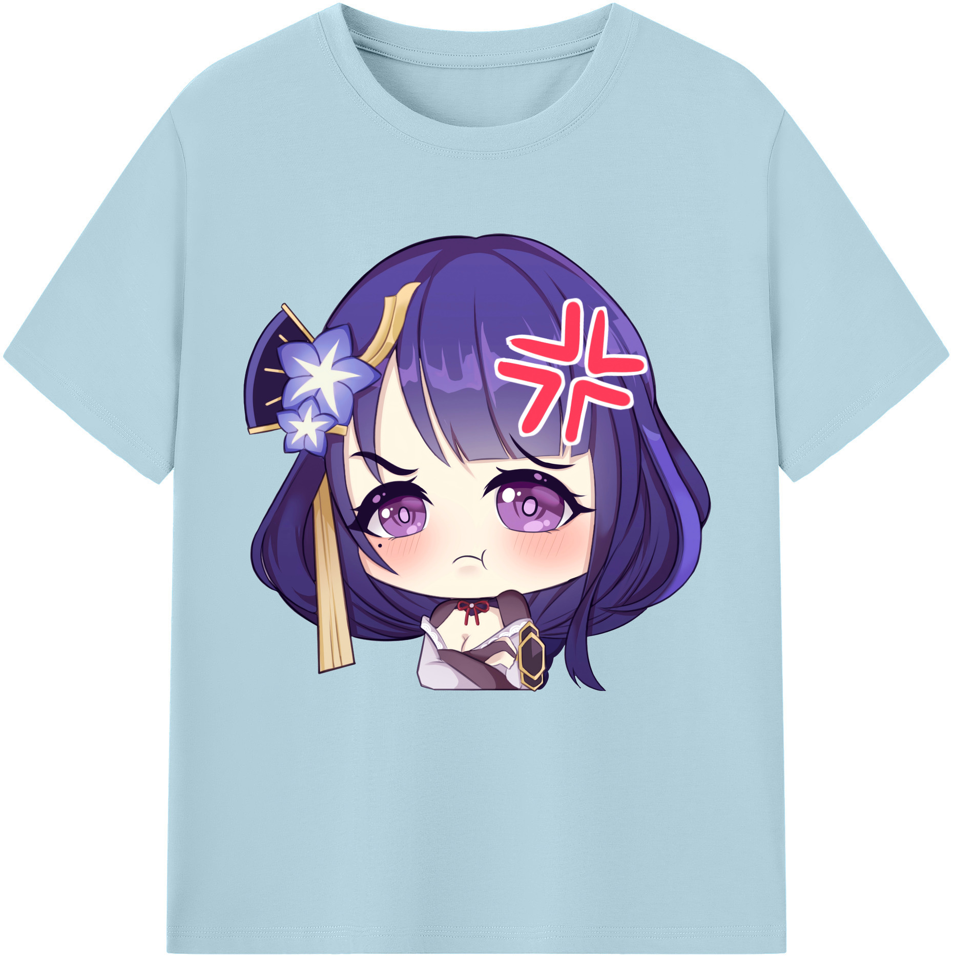 げんし神 雷電将軍 らいでんしょうぐん genshin Raiden Shogun 綿100％半袖Tシャツ（フロントプリント）